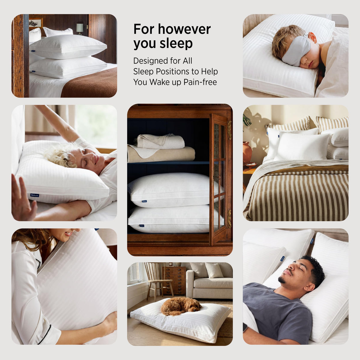 King Size Set of 2 Cotton Pillows M55210