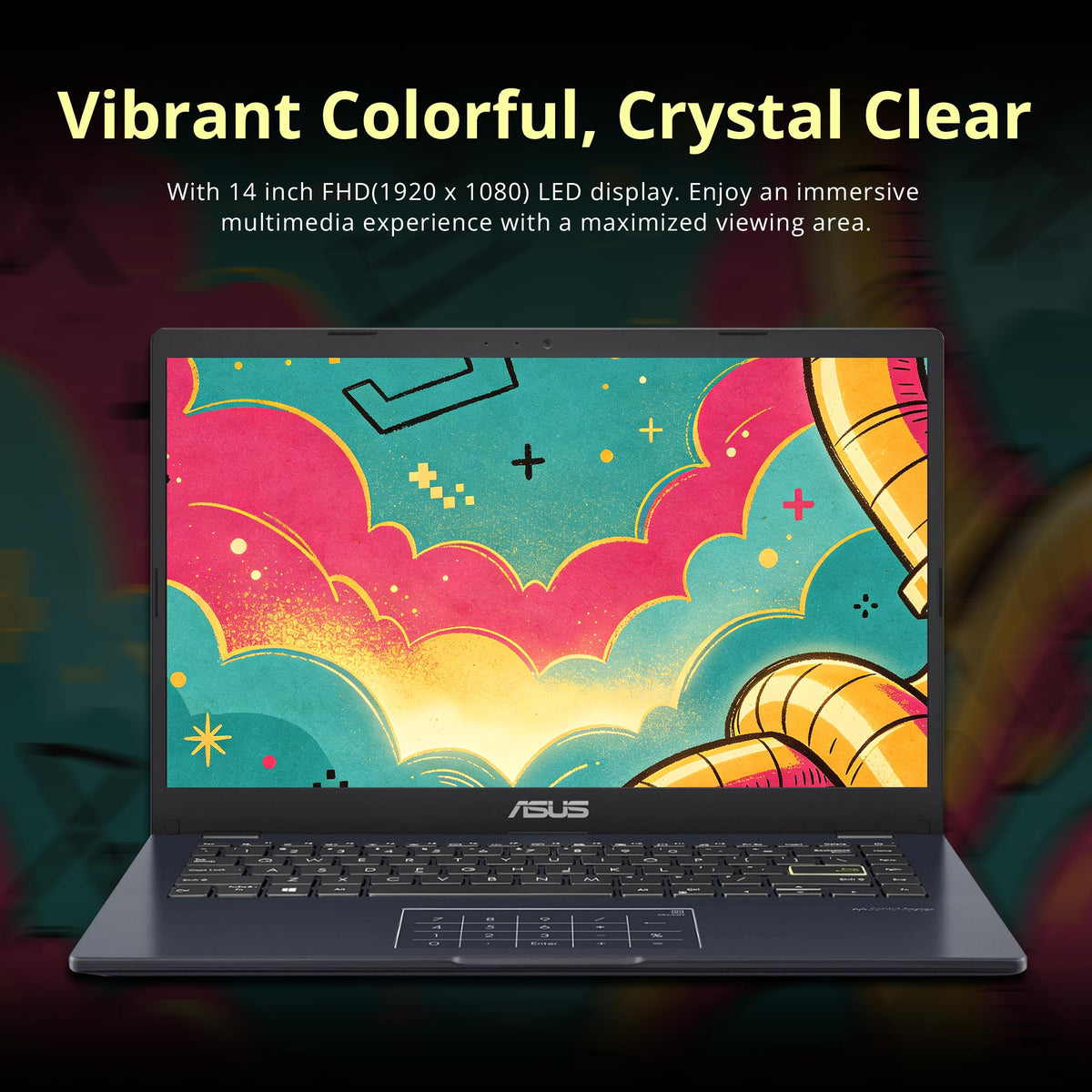14" FHD Laptop, Intel Celeron N4500, 4GB RAM, 224GB Storage, Quiet Blue K333