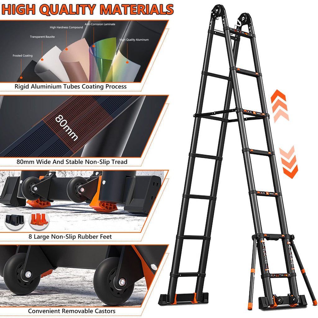 Aluminum Telescoping Ladder 330lbs U92676