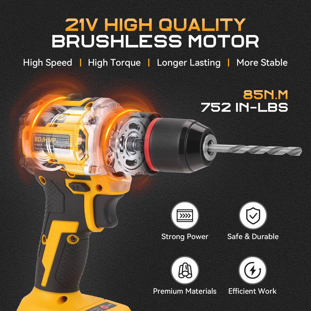 3/8" Brushless Compact Drill Tool Set with Drill Bit and Sockets J71998