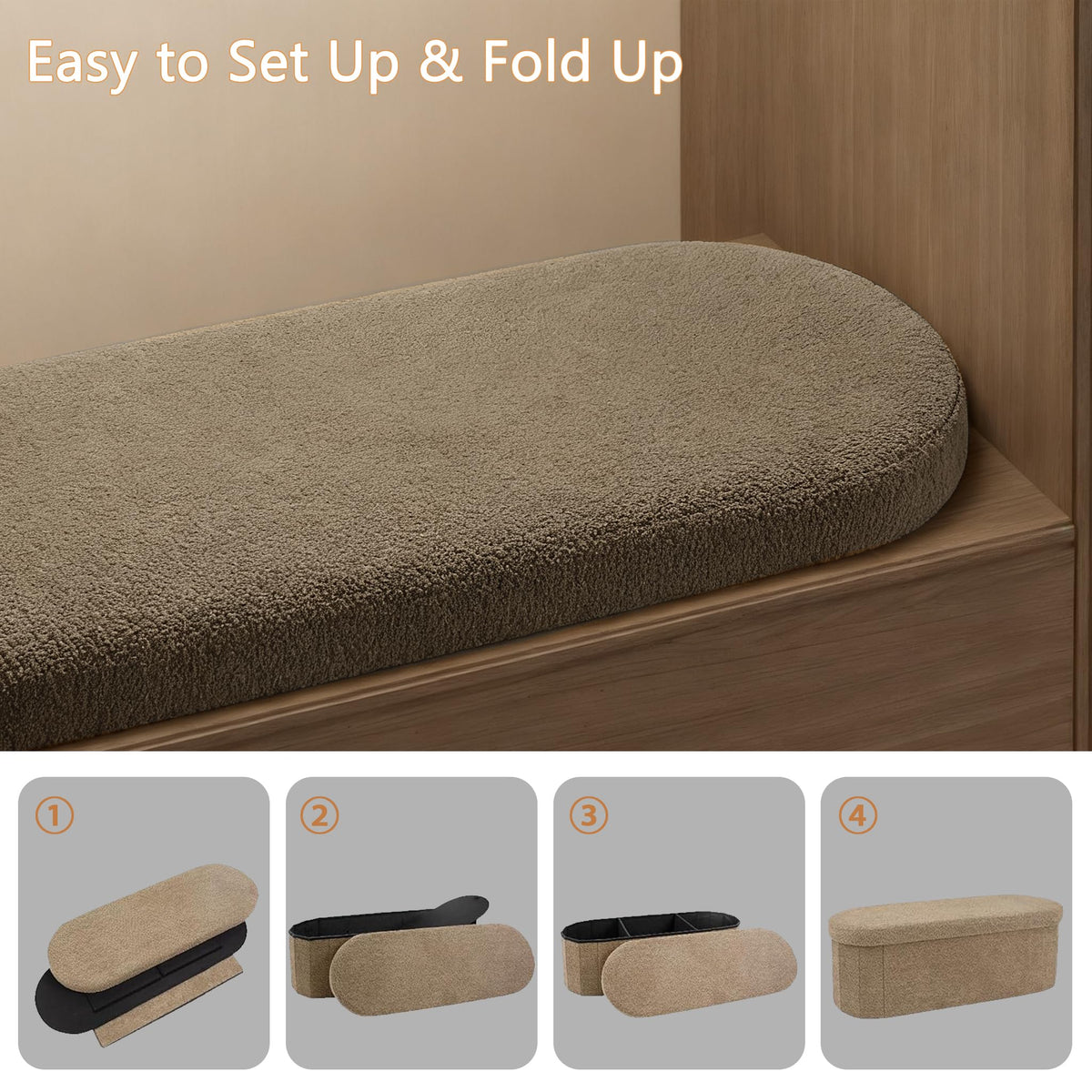 Oval Storage Ottoman F44891