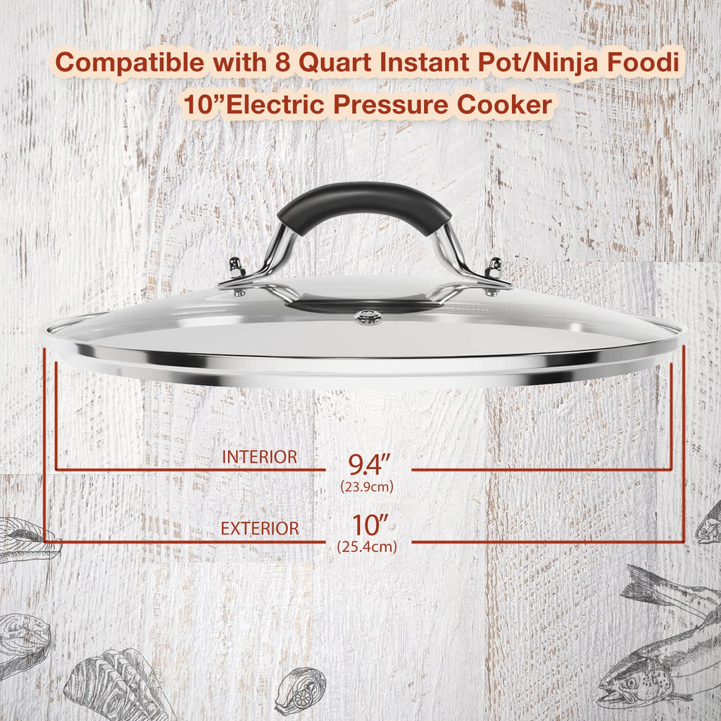 10 Inch Tempered Glass Lid with Silicone Handle Z133185