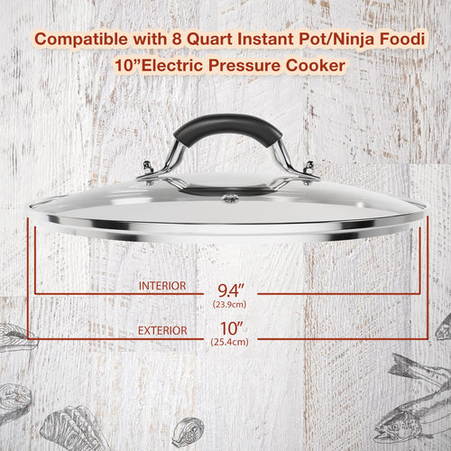10 Inch Tempered Glass Lid with Silicone Handle Z133185