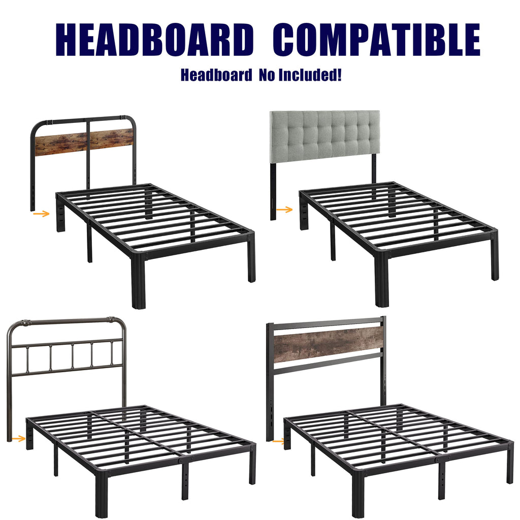 California King Heavy Duty Metal Platform Bed Frame with Round Corners X118773