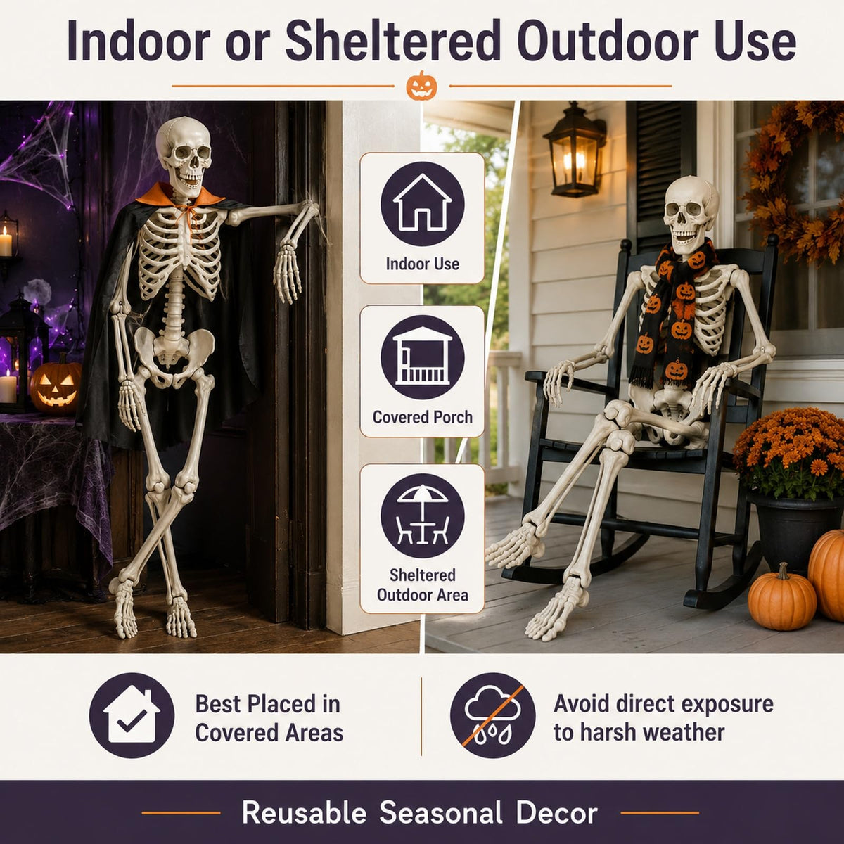 5.4 ft Full Body Plastic Skeleton Prop P62506