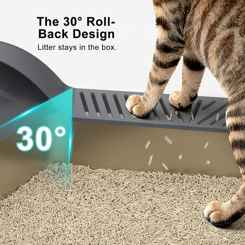 2 Pack XL Stainless Steel Enclosed Cat Litter Box with Lid L36314