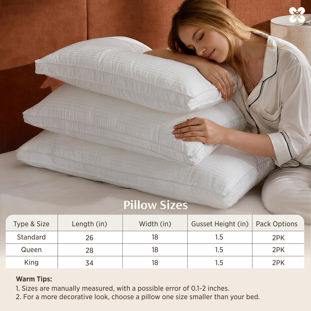 King Size Set of 2 Cotton Pillows M55210