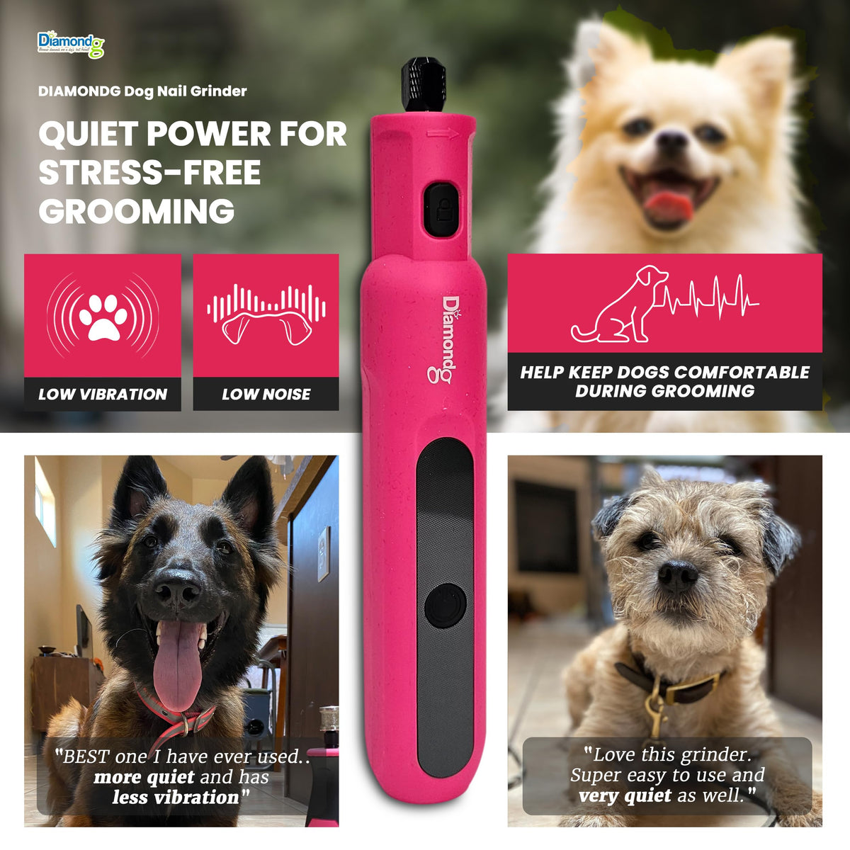 Pink Dog Nail Grinder with LED Light C63453