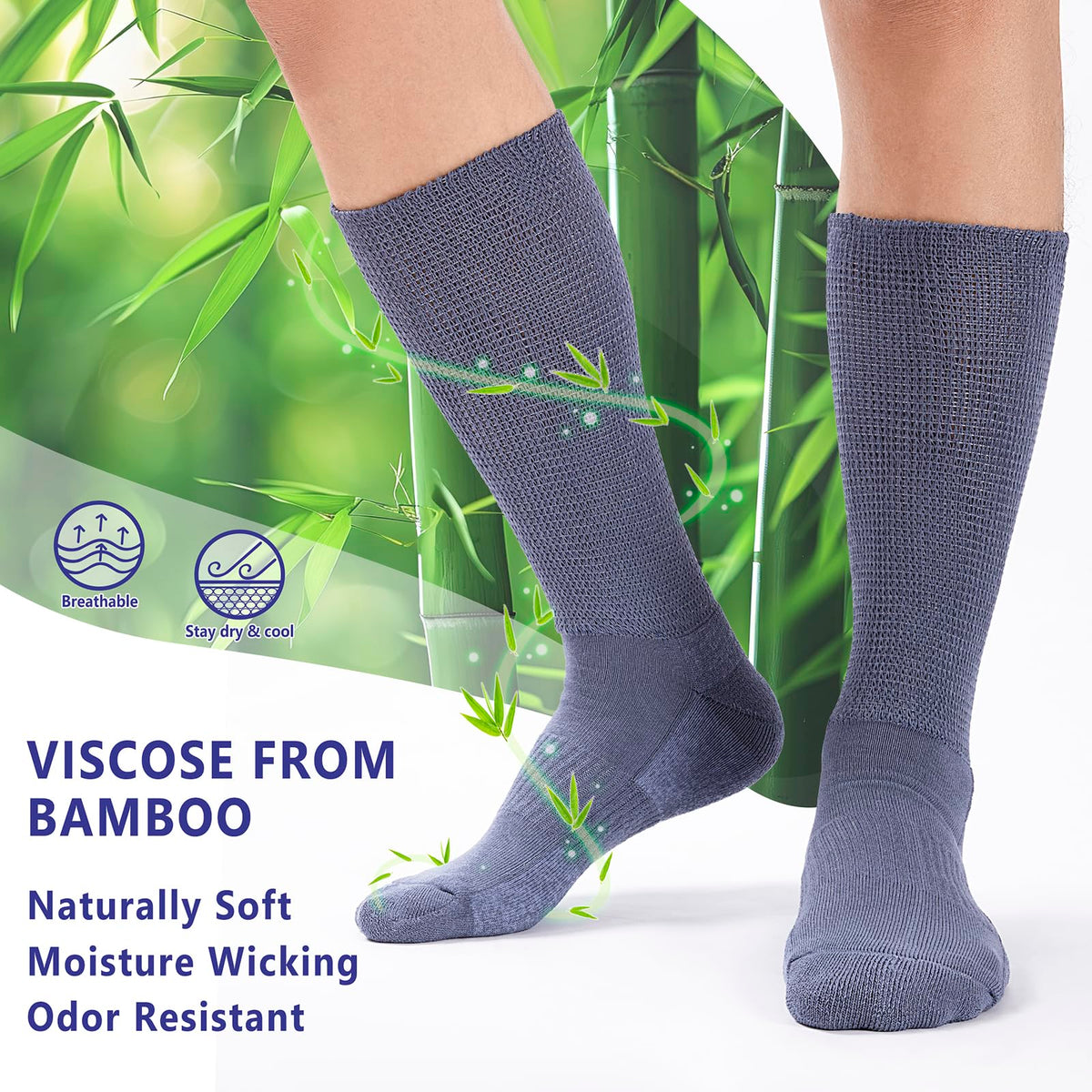 Viscose from Bamboo Crew Socks, 3 Pairs N363
