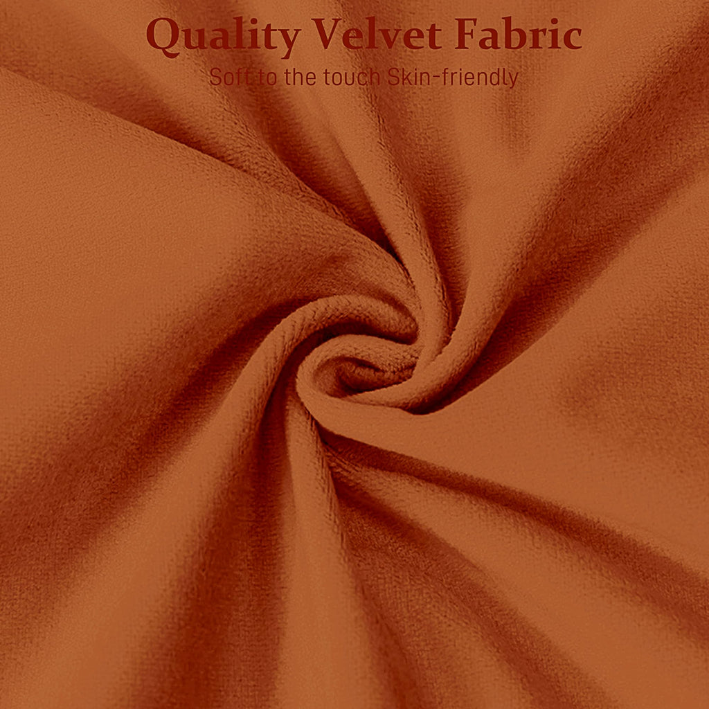 Orange Velvet Ottoman Bench X419199
