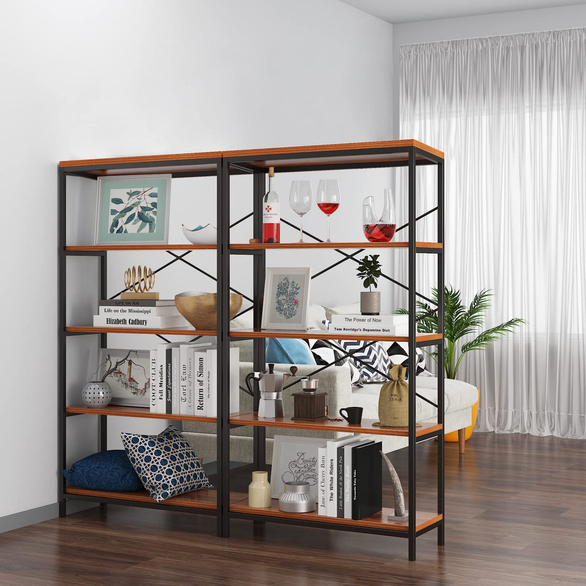 5 Tier Heavy Duty Freestanding Bookcase S86862