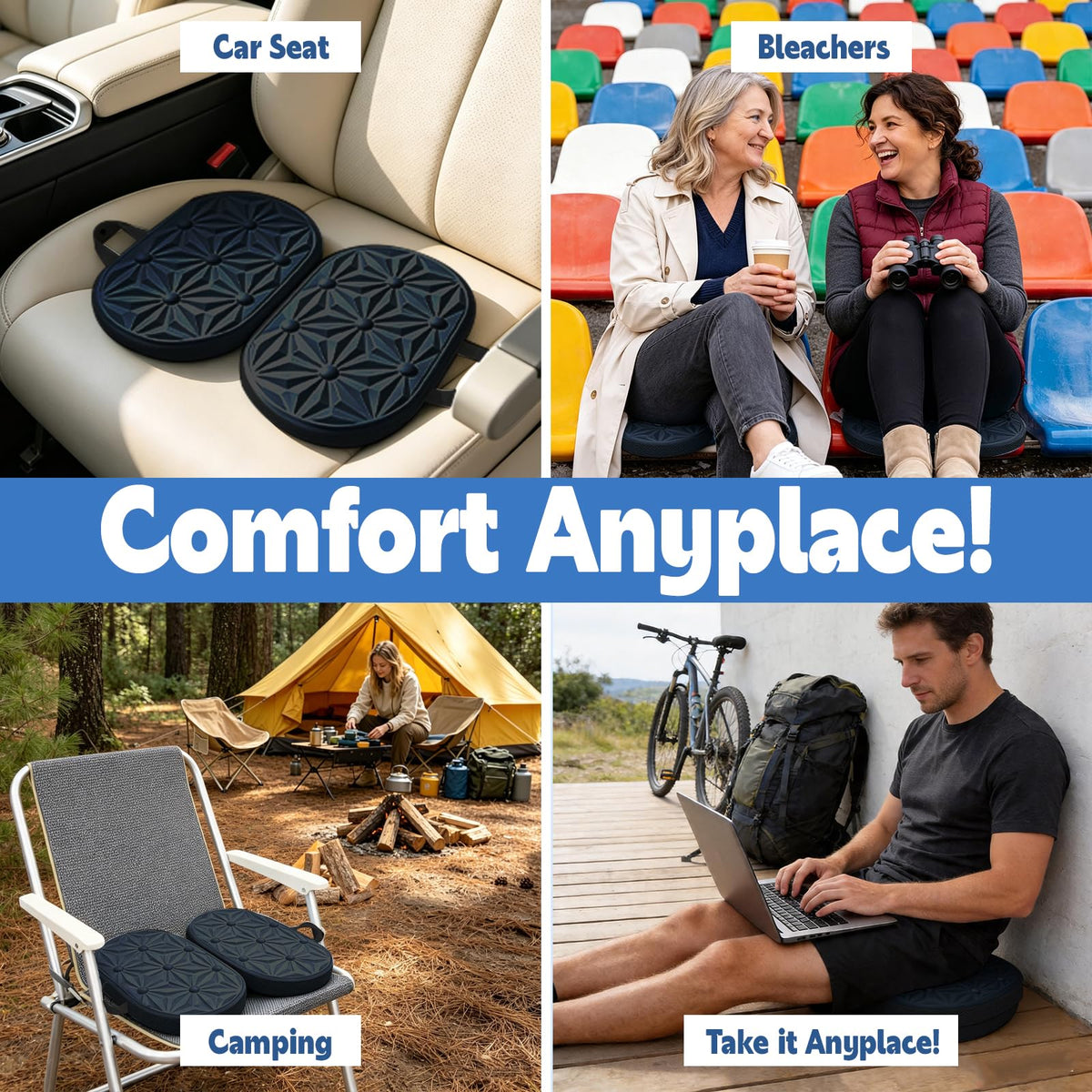 Foldable Cooling Gel Memory Foam Seat Cushion O105121