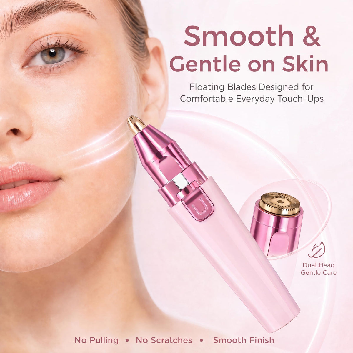 Pink USB Rechargeable Facial Hair Remover T1378