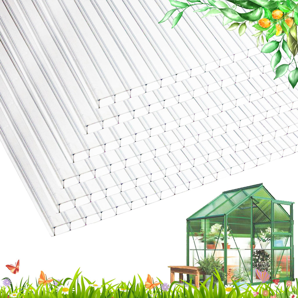 12 PCS Polycarbonate Greenhouse Panels 4' x 2' x 0.32'' X493
