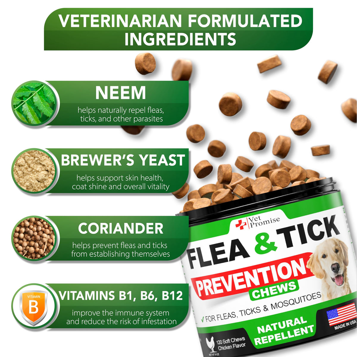 Flea and Tick Prevention for Dogs Chewables M379