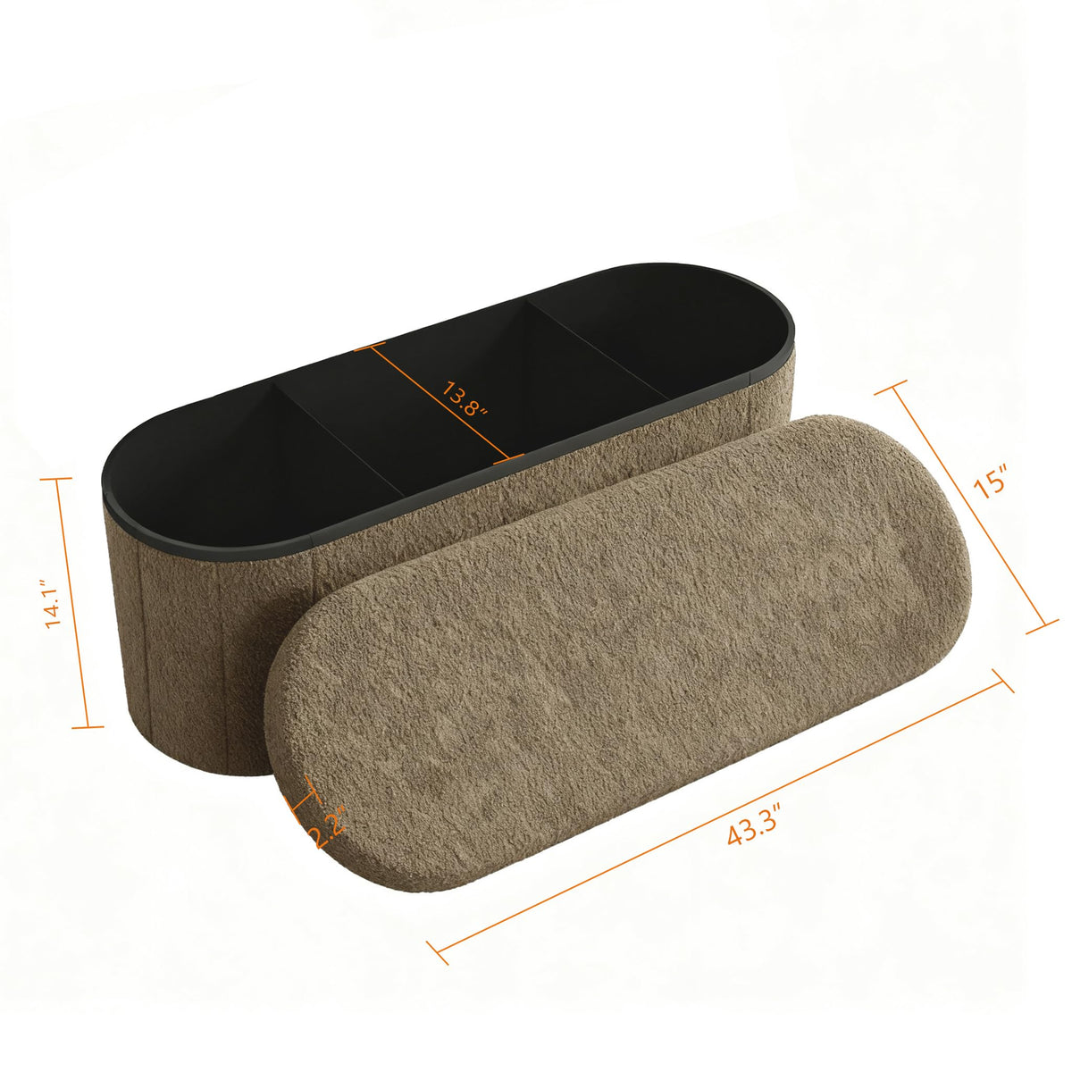 Oval Storage Ottoman F44891
