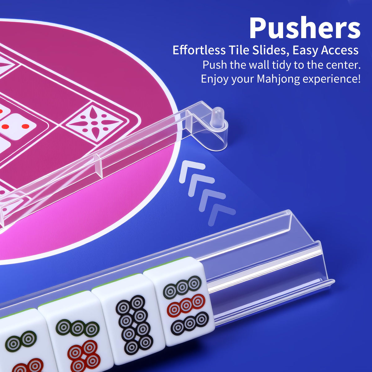 4-Piece Acrylic Mahjong Rack Set with Pushers N70665