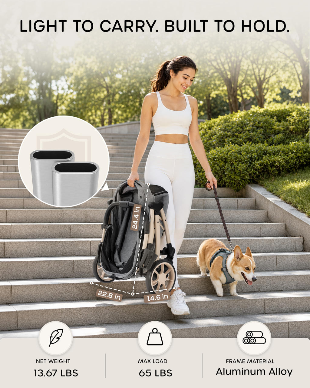 Dog Stroller with Rubber Wheels Q209