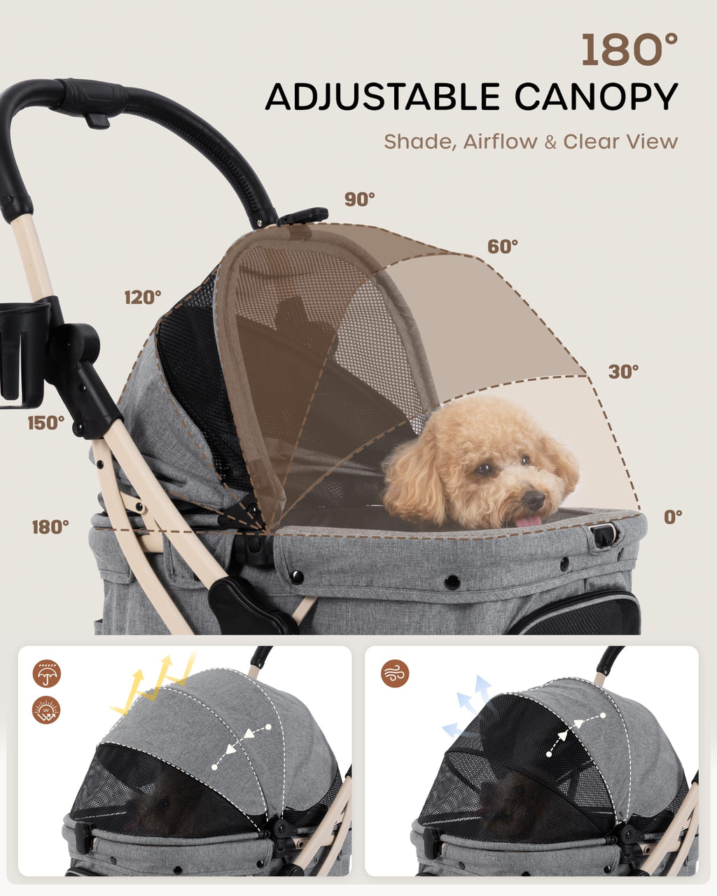 Dog Stroller with Rubber Wheels Q209