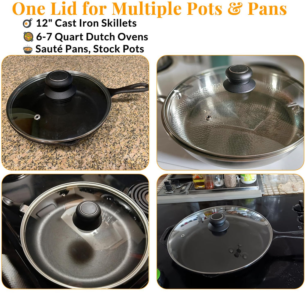 12 Inch Tempered Glass Lid for Frying Pan & Skillet G762