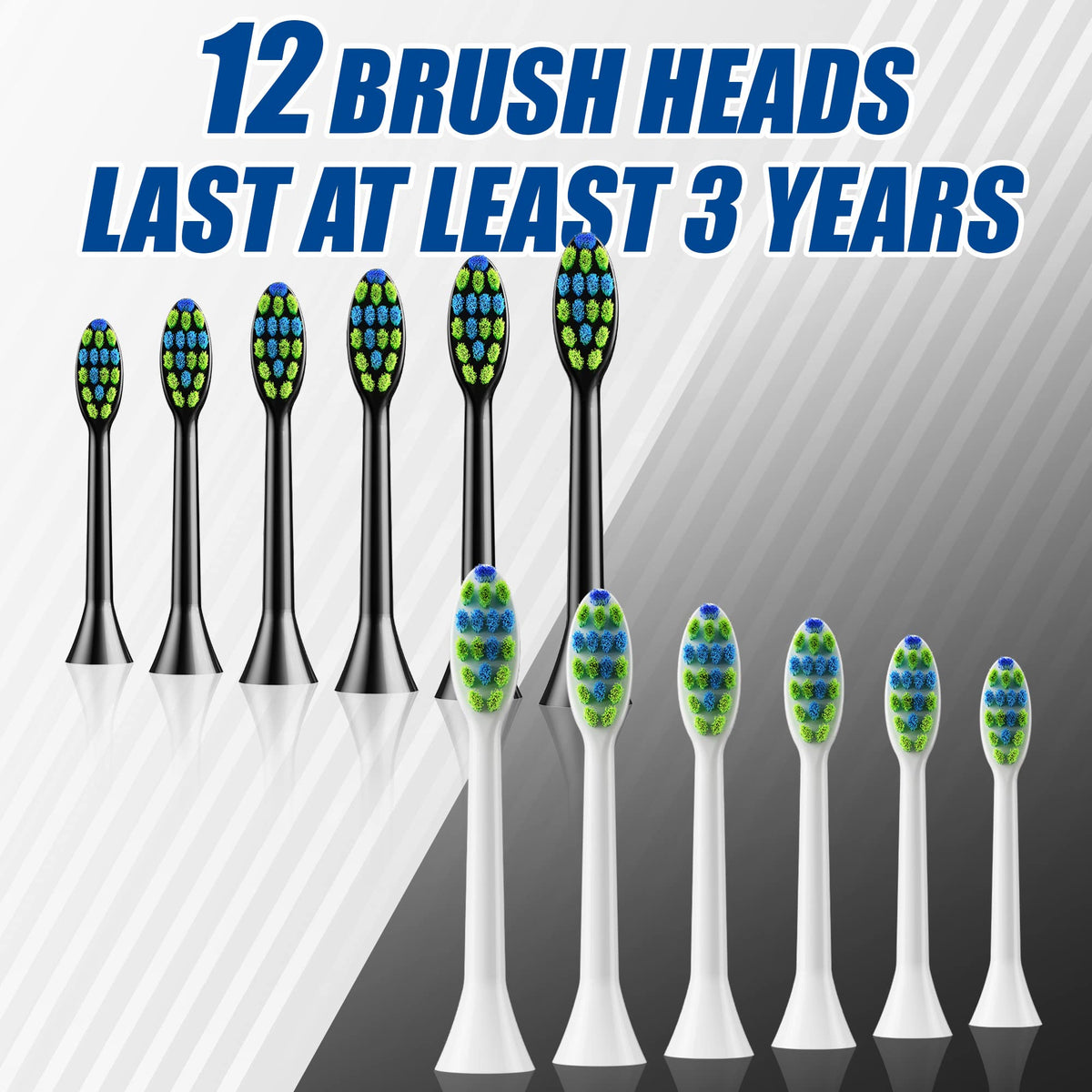 Sonic Electric Toothbrush with 12 Brush Heads 2 Pack D7209