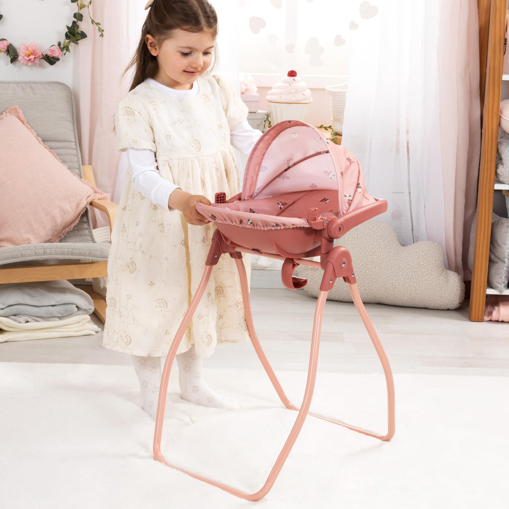 Pink Convertible Doll Highchair Swing Bed Car Seat J394980