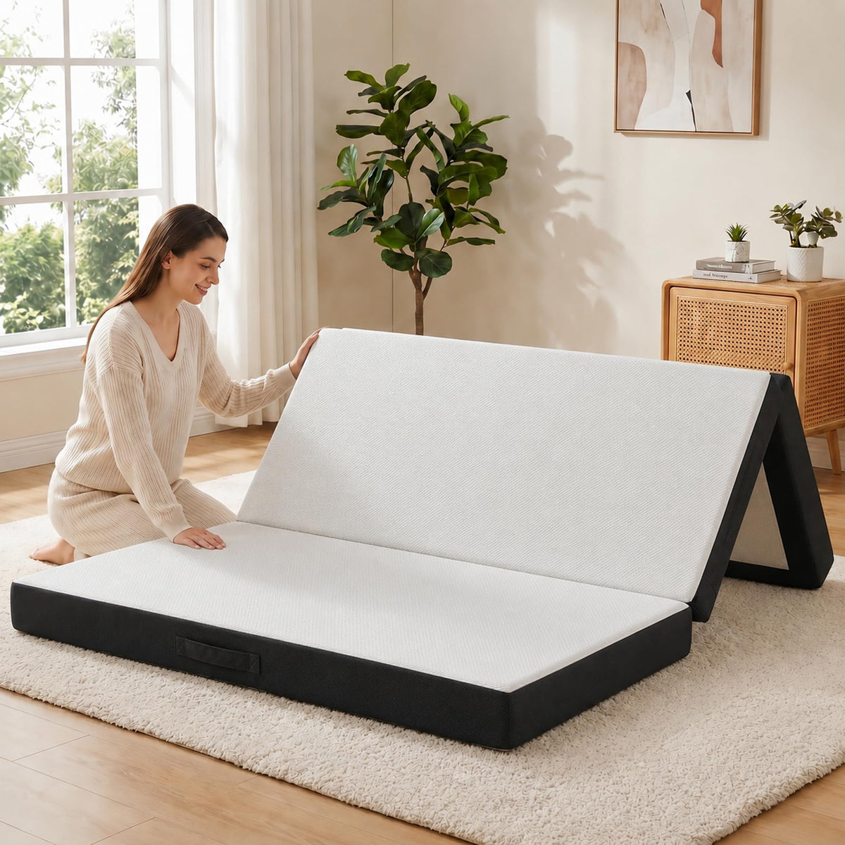 6 Inch Memory Foam Queen Trifold Mattress O84519