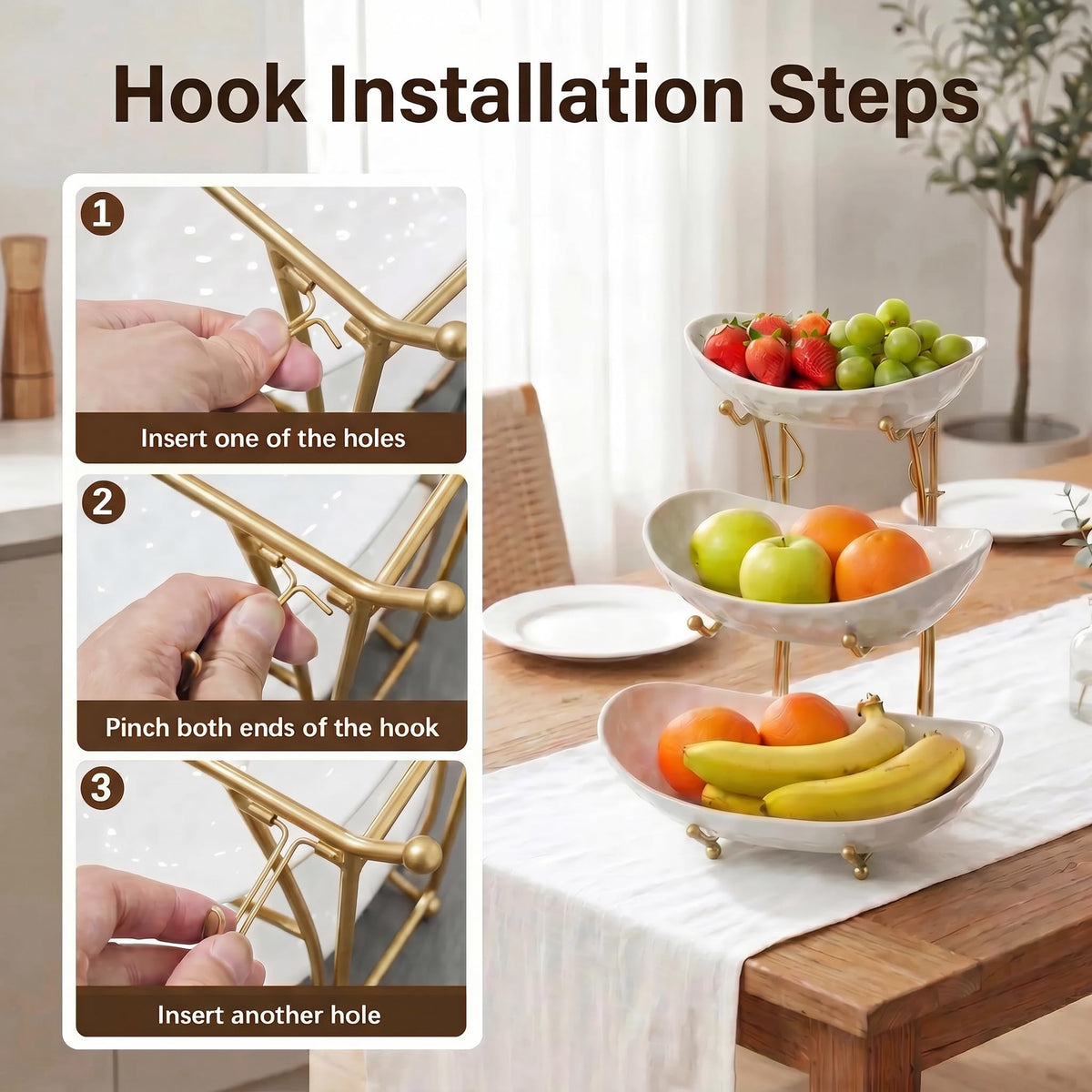 3 Tier Ceramic Fruit Bowl Stand V97481