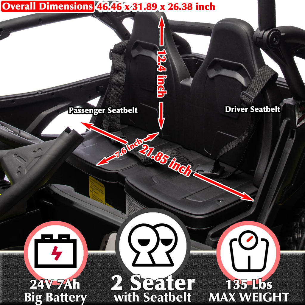 Black 2-Seater 4WD Ride On Car T11872
