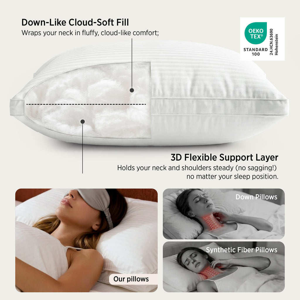 King Size Set of 2 Cotton Pillows M55210