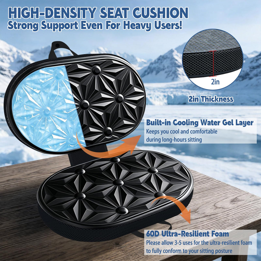 Foldable Cooling Gel Memory Foam Seat Cushion O105121