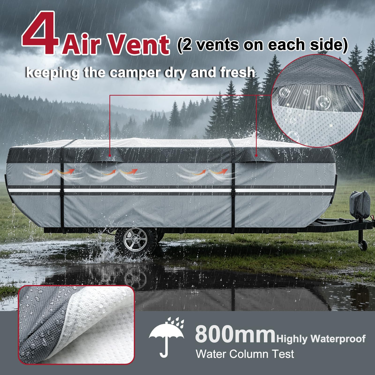 9 Layers Rip-Stop 14-16ft Pop Up Camper Cover E892069
