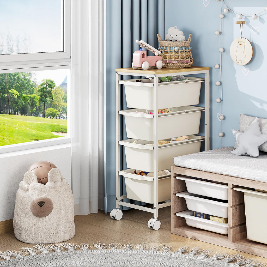 Slim Rolling Cart with 4 Drawers Q356573