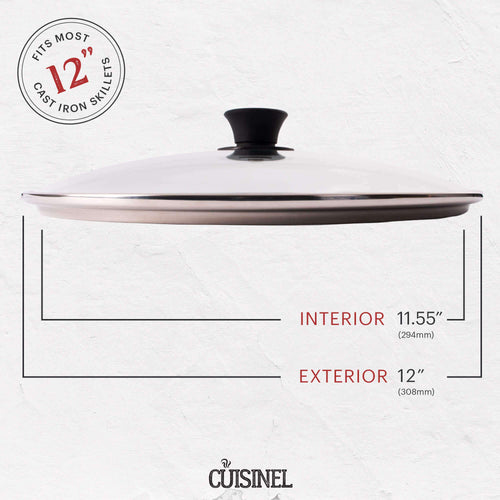 12 inch Tempered Glass Lid Oven Safe Q8040