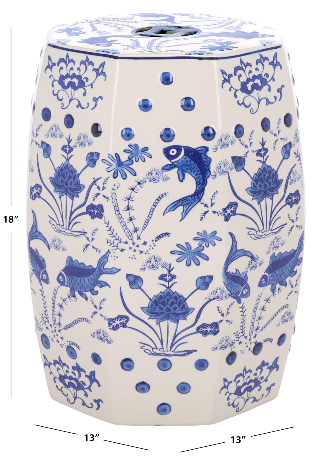 Blue Ceramic Garden Stool C424