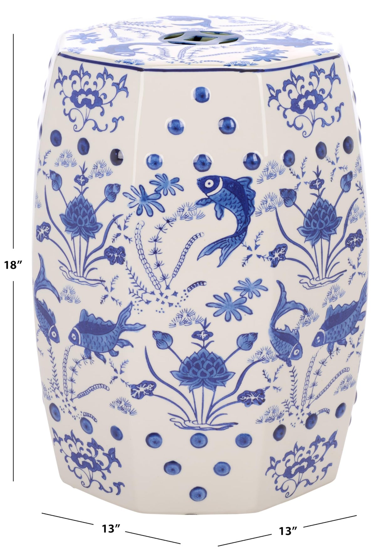 Blue Ceramic Garden Stool C424