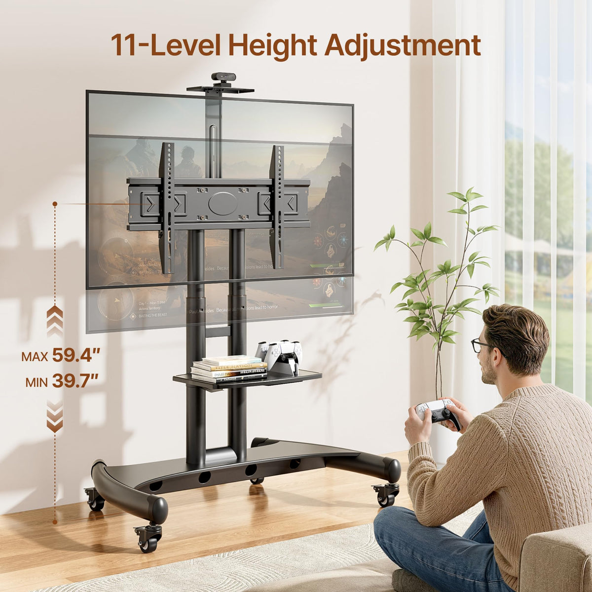 Rolling TV Stand with Shelf for 32-83" TV O631661