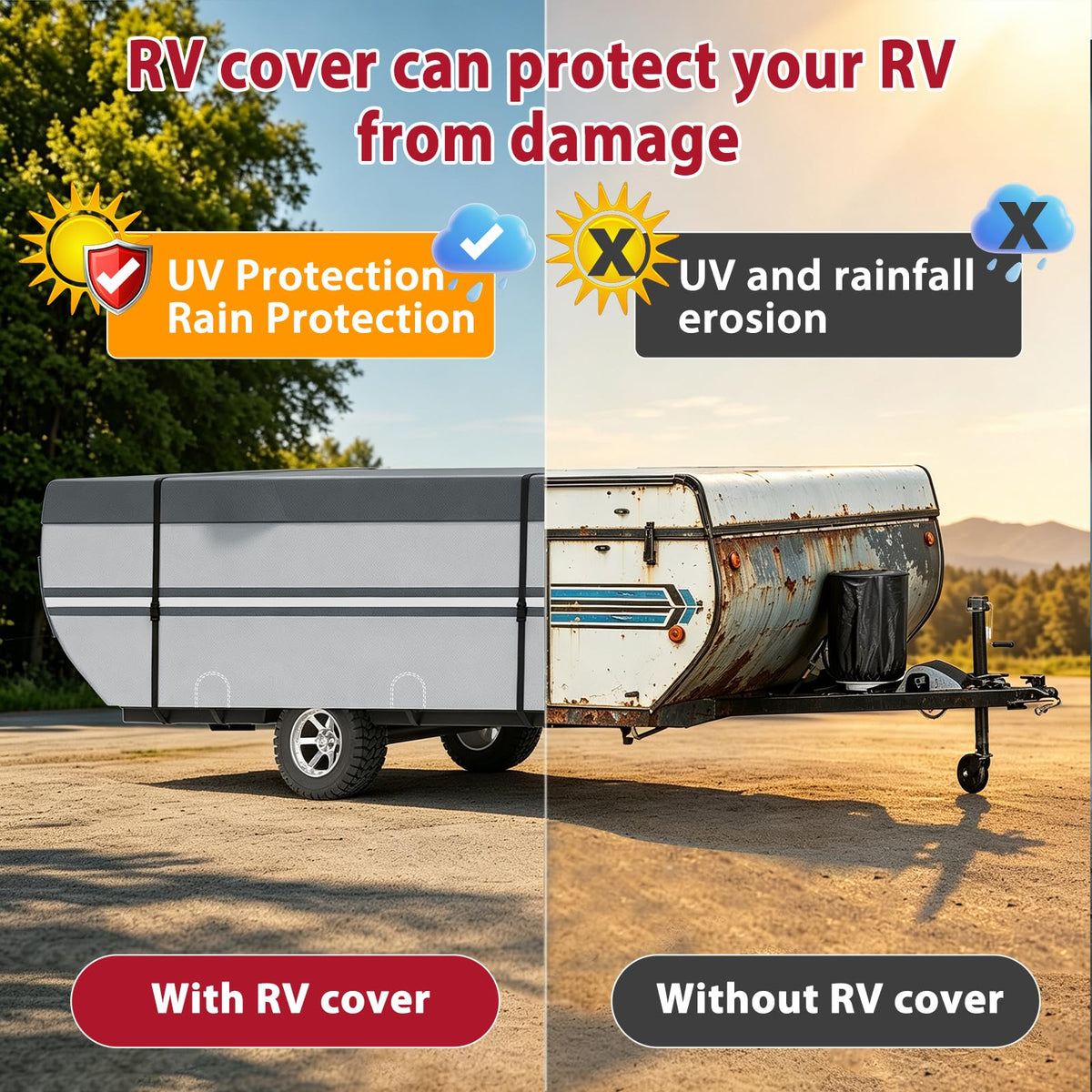 9 Layers Rip-Stop 14-16ft Pop Up Camper Cover E892069