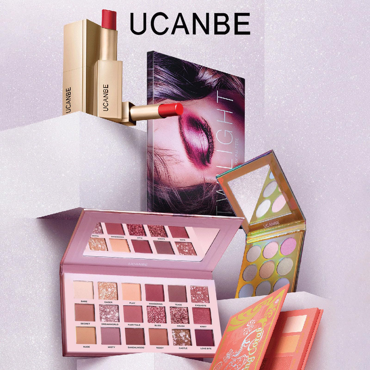 Nude Eyeshadow Palette Makeup Set, Matte Shimmer Glitter Pressed Pearl W40764
