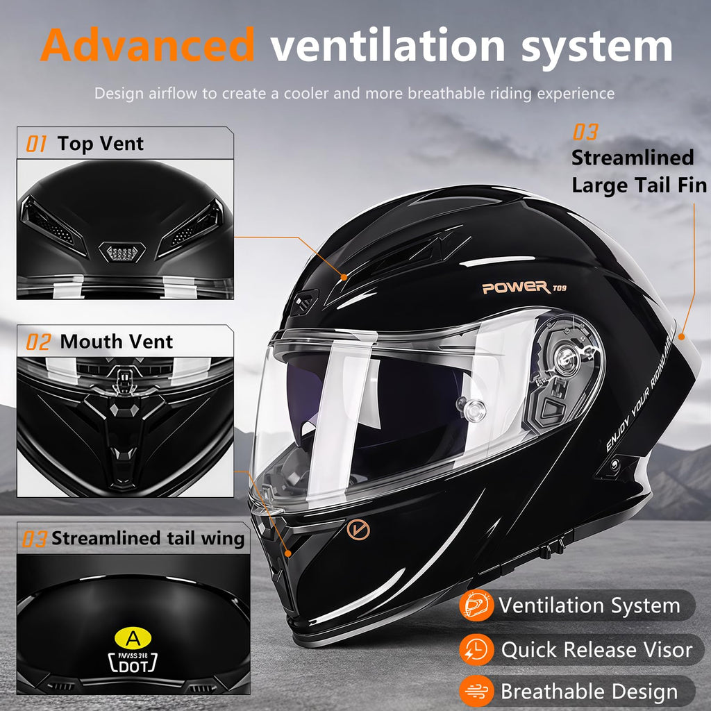 Motorcycle Helmet Bluetooth DOT Approved S390