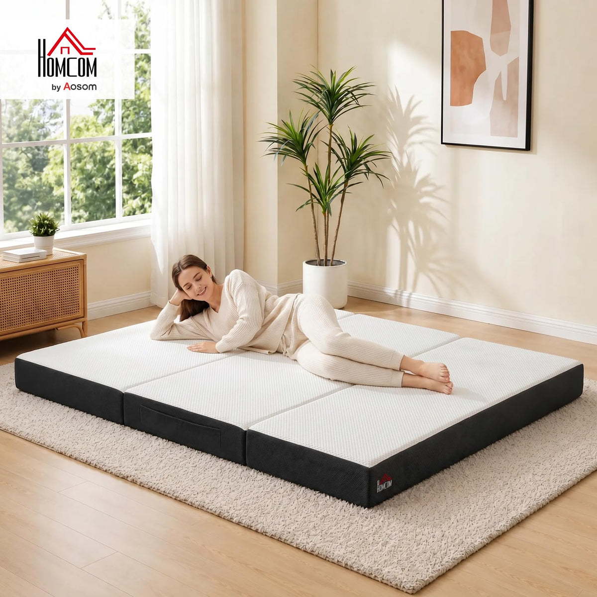 6 Inch Memory Foam Queen Trifold Mattress O84519