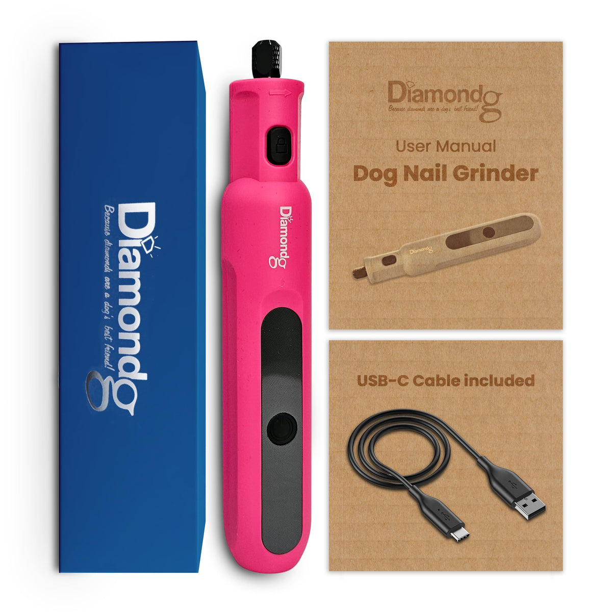 Pink Dog Nail Grinder with LED Light C63453