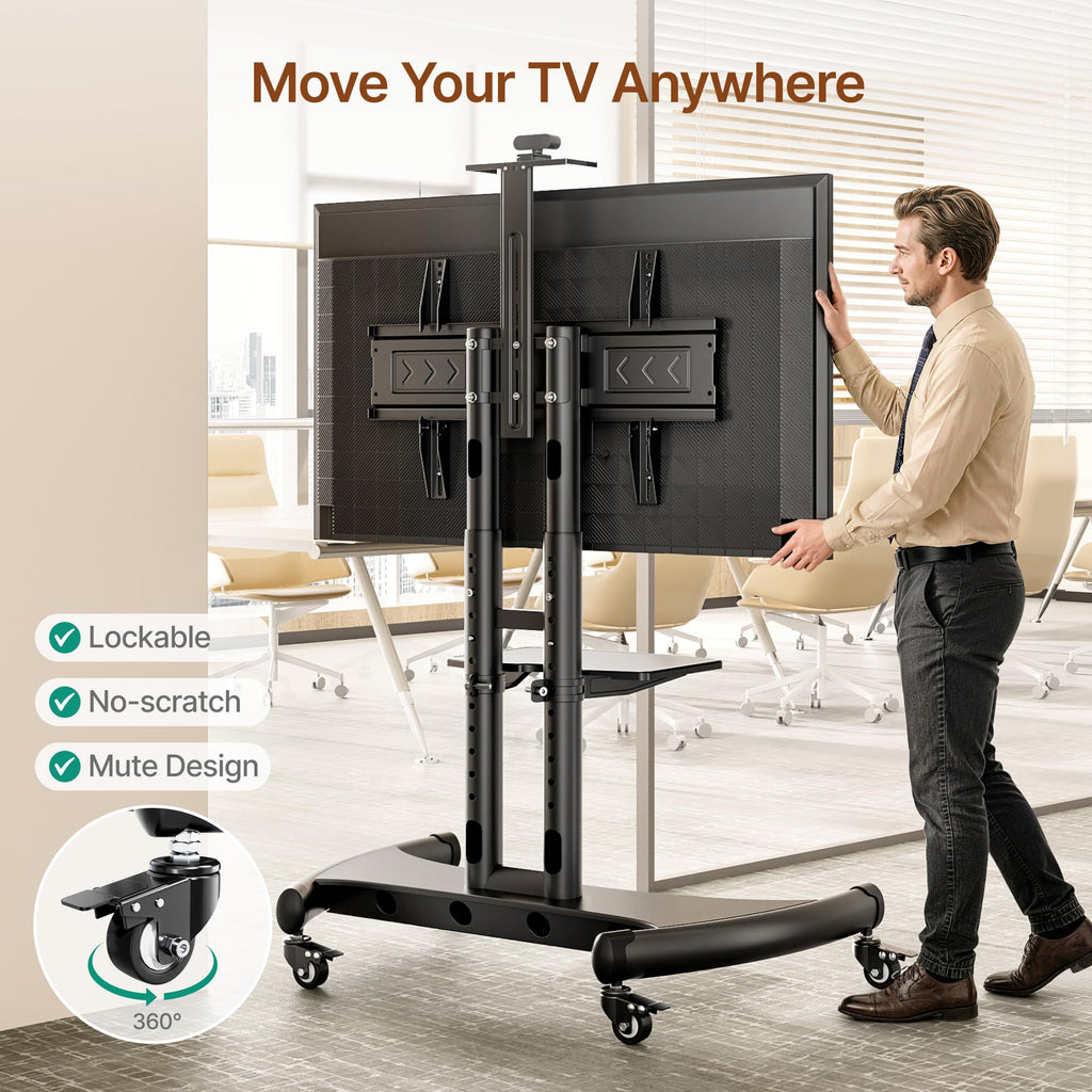 Rolling TV Stand with Shelf for 32-83" TV O631661