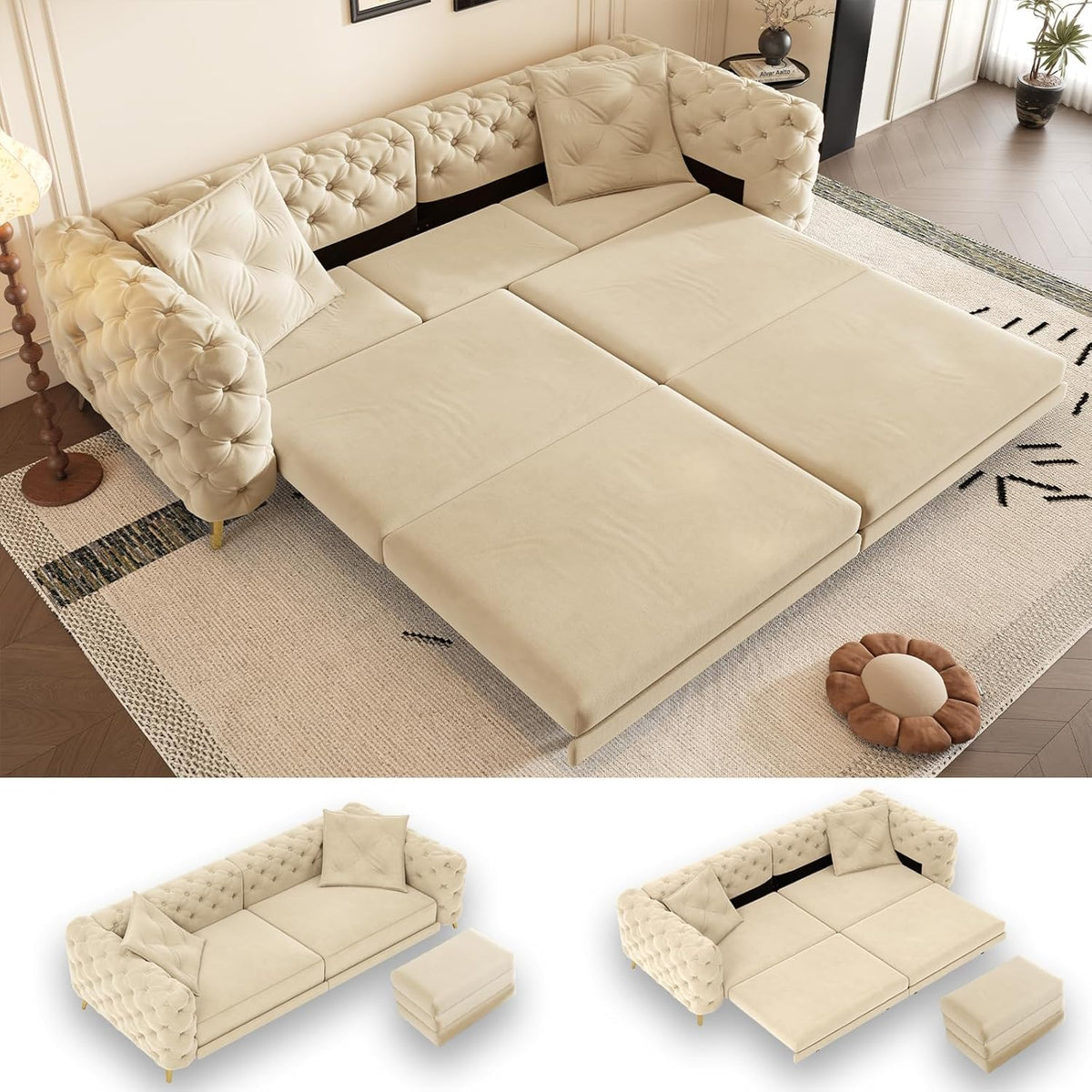 King Size Velvet Sleeper Sofa Bed M76933