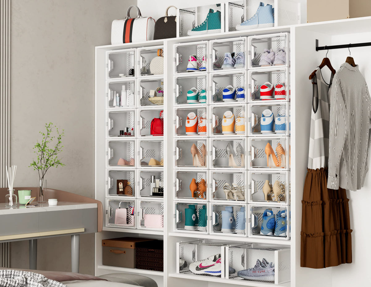 XL Clear Stackable Shoe Storage Boxes L692572