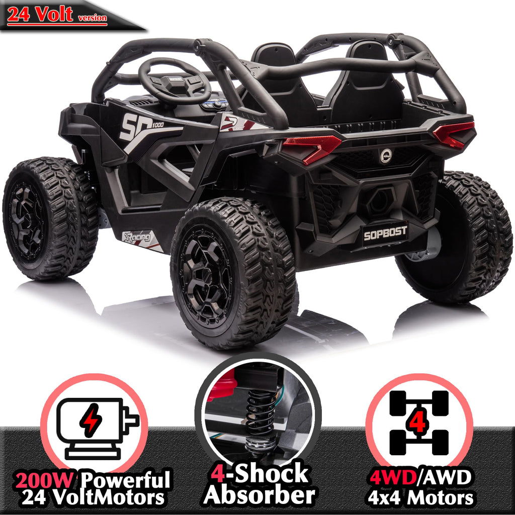 Black 2-Seater 4WD Ride On Car T11872