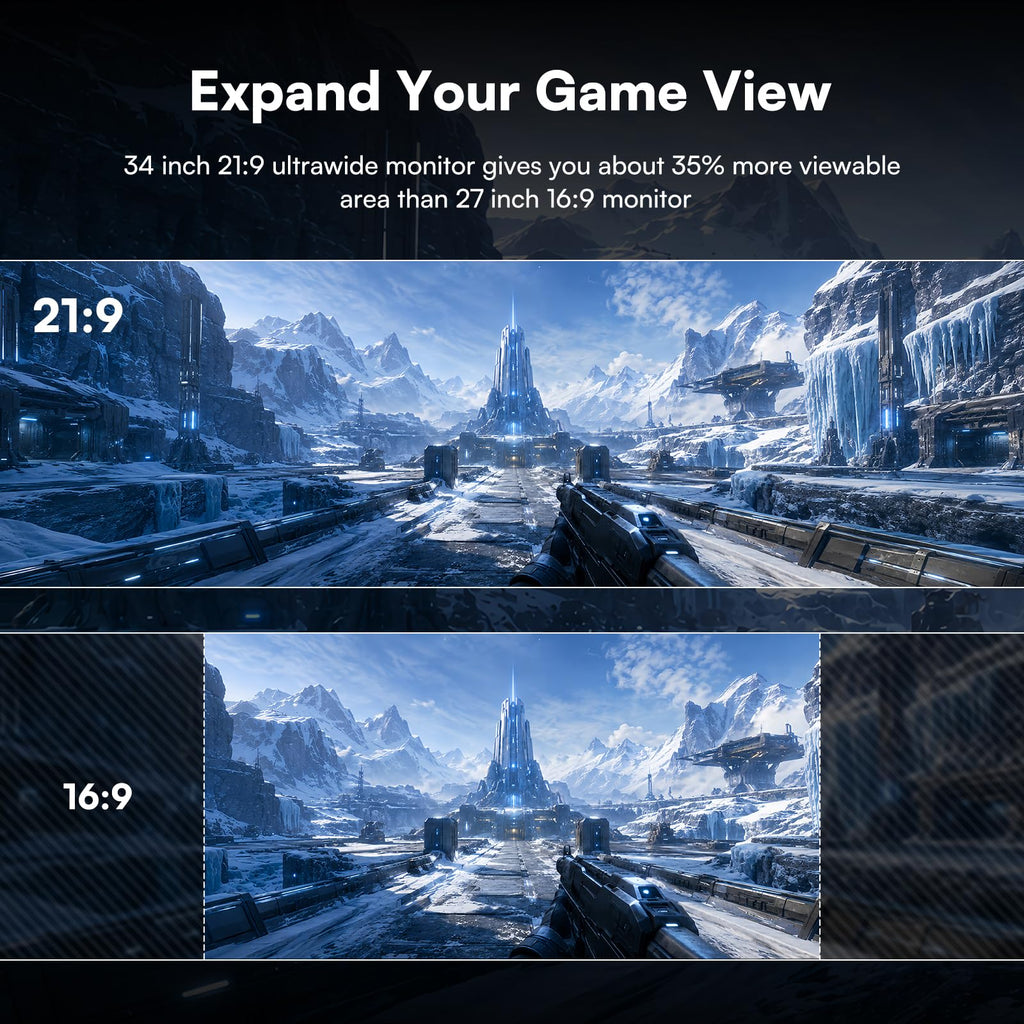 34 Inch Ultrawide Curved Gaming Monitor WQHD 165Hz 1500R X477