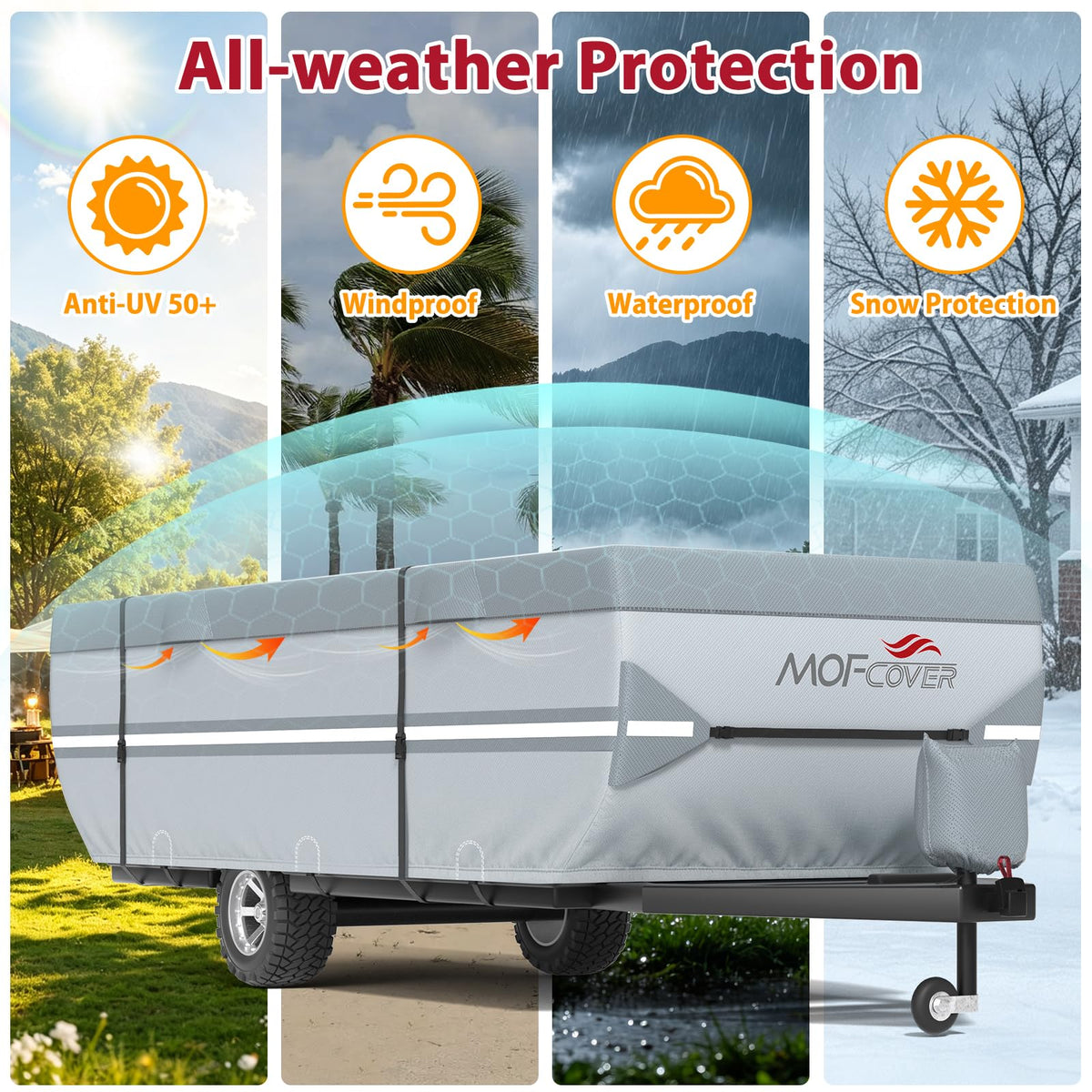 9 Layers Rip-Stop 14-16ft Pop Up Camper Cover E892069