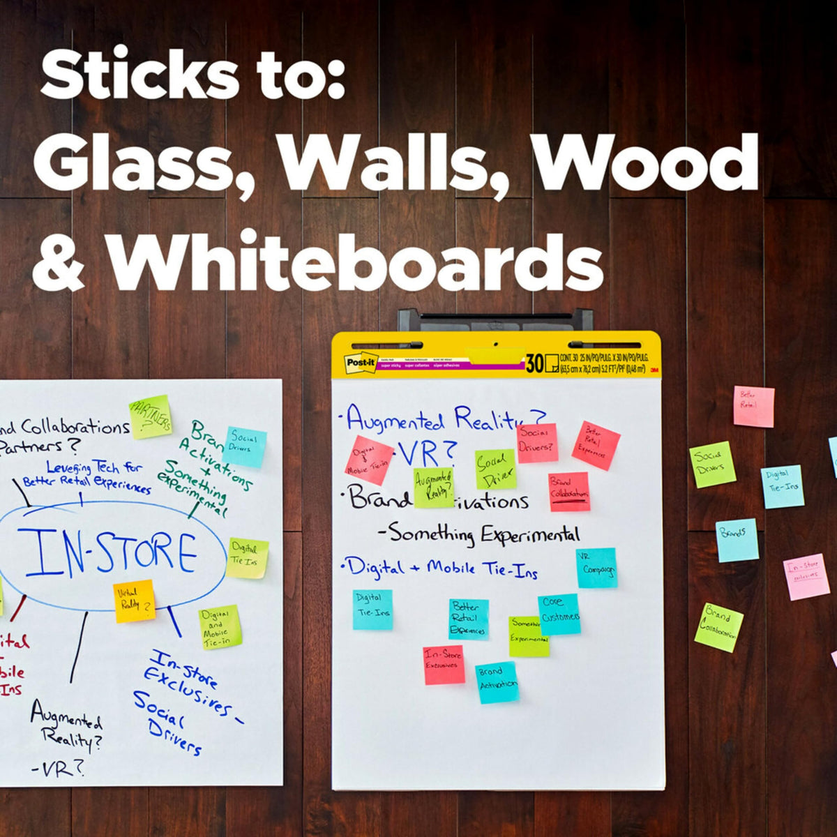Super Sticky Easel Pad, 25 in. x 30 in., White, 30 Sheets/Pad, 8 Pads/Pack U6387