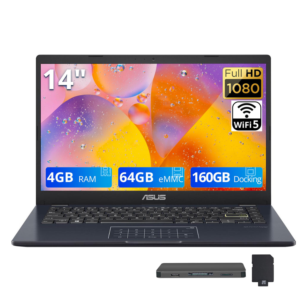14" FHD Laptop, Intel Celeron N4500, 4GB RAM, 224GB Storage, Quiet Blue K333